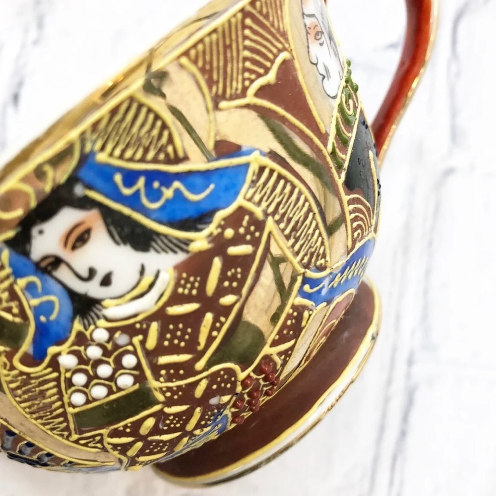 🔴 Vintage Tea Cup Japanese Gold Bronze Decor Dish